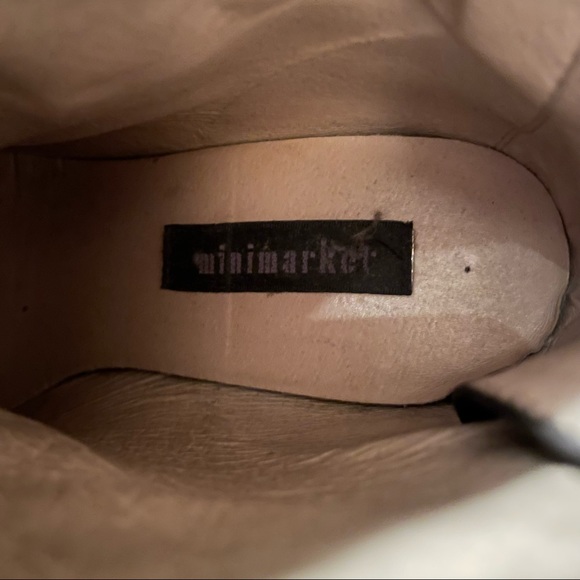 Minimarket black leather wedge heel with zippers - Picture 6 of 6